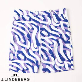 J.LINDEBERG GOLF（ジェイリンドバーグ ゴルフ）SUMMER HOLIDAY COLLECTION ハーフパンツ ストレッチ&撥水加工  ショーツ ショートパンツ Purple Painted Zebra 071-78742-082