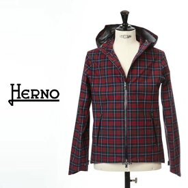 HERNO / ヘルノ メンズ Laminar（ラミナー）マウンテンパーカー ラミナー ゴアテックス 撥水 レッドxネイビー チェック  パーカーブルゾン LAMINAR GORETEX GI047UL-13223-9268