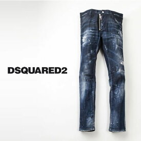 DSQUARED2 ディースクエアード ジーンズ メンズ COOL GUY JEAN ダメージ＆リペア フロント見せジップデザイン デニムパンツ  Dark 2 Wash Cool Guy Jeans s74lb0836-470